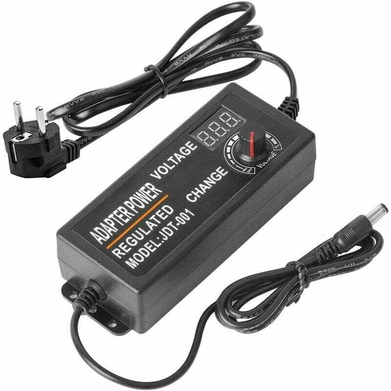 Transformateur d'Éclairage Ajustable DC3-12V 5A 60W avec Adaptateur de Commutation - Pour Bande led AC100V-240V