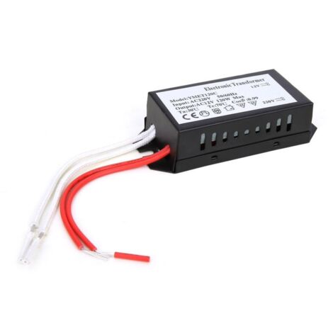 Transformateur électronique 220V à 12V – Puissance 120W – Tension de sortie stable – Installation facile pour lampes halogènes