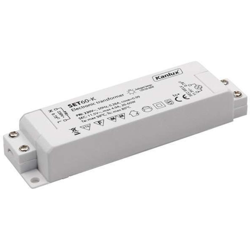 Transformateur d'alimentation pour lampes halogènes 12V SET 60W Kanlux 1425 Transformateur d'alimentation pour lampes halogènes 12V SET 60W Kanlux 1425