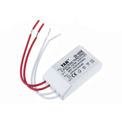 Transformateur Électronique AC 220V - 12V G4 20-60W pour Lampes Halogènes avec Convertisseur Tension et Perles de Lampe