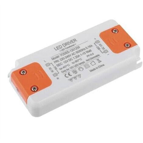 Transformateur LED 12 V 15 W, transformateur basse tension silencieux pour ampoules LED G4, MR16, MR11, GU4 et GU5.3