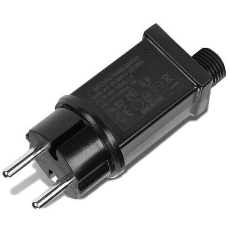 Transformateur LED 12V 12W étanche IP44 – Pour guirlandes lumineuses intérieures et extérieures – Protection contre courts-circuits