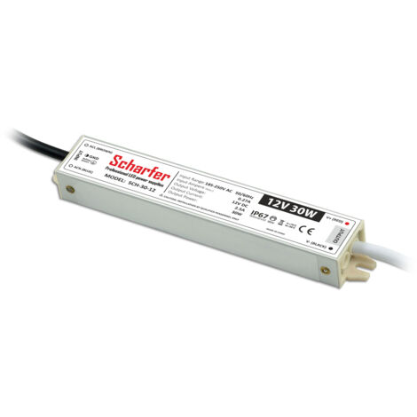 Transformateur LED 220V 12V étanche 30W IP67 2.5A universel Scharfer SCH-30-12