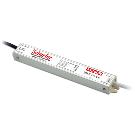 Transformateur LED 220V 24V étanche 60W IP67 2.5A universel Scharfer SCH-60-24