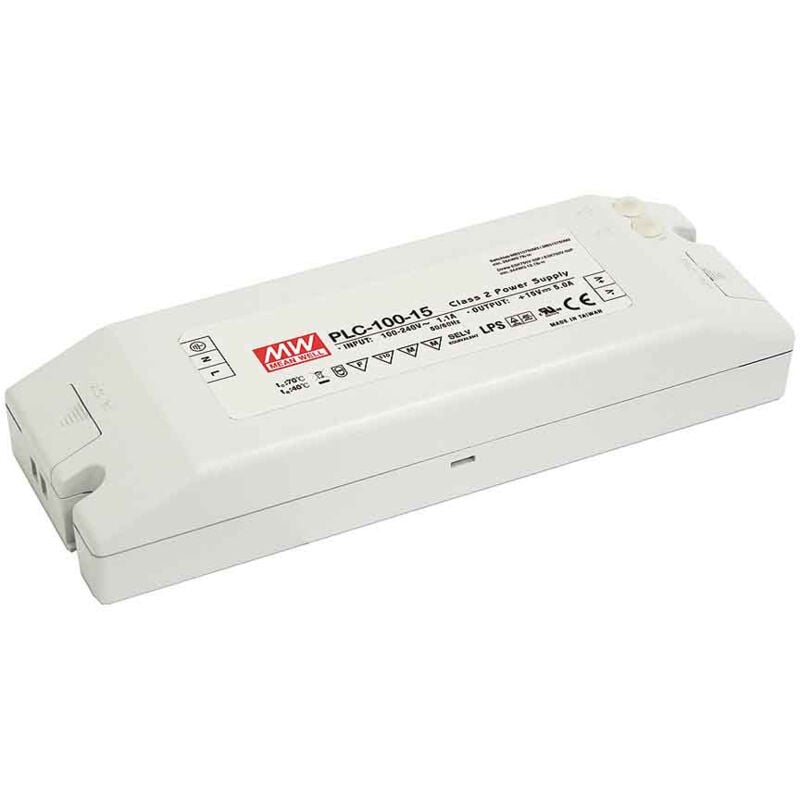 Transformateur led Design plat 100W 90-264V à 12V dc IP20 PLC-100-12 Mean Well PLC-100-12
