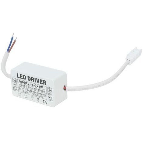 Transformateur LED étanche 4-7X1W – Alimentation courant constant AC85-265V – Sortie DC12-26V – Installation facile pour éclairage plafond