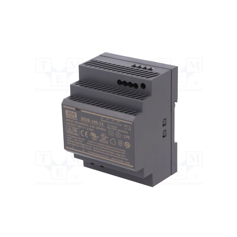 Mean Well - Transformateur led pour rail din 220V 100W 24V 3.83A meanwell HDR-100-24