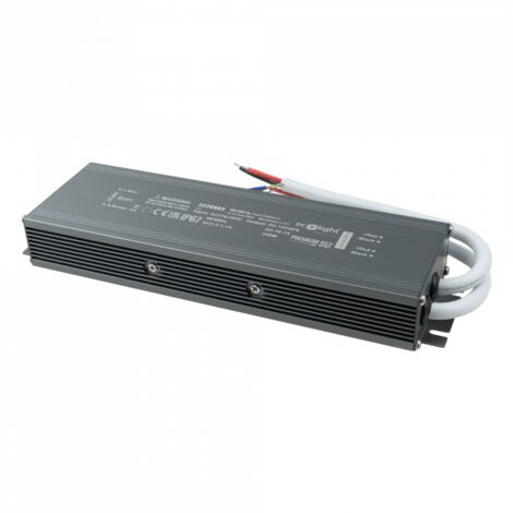 Transformateur LED PREMIUM étanche IP67 200W 12V noir Eco Light