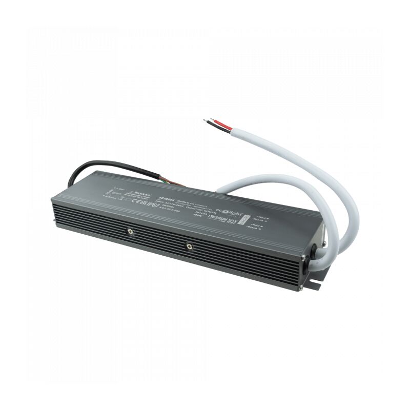 Transformateur led premium étanche IP67 300W 12V noir Eco Light
