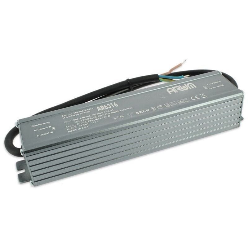 Transformateur led selv 100W 220V 24V/DC 4,17A Max IP67 Etanche