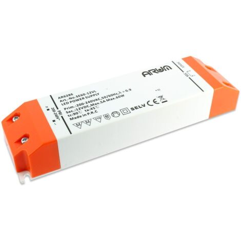 Transformateur LED SELV 60W 220V 12V/DC 5A