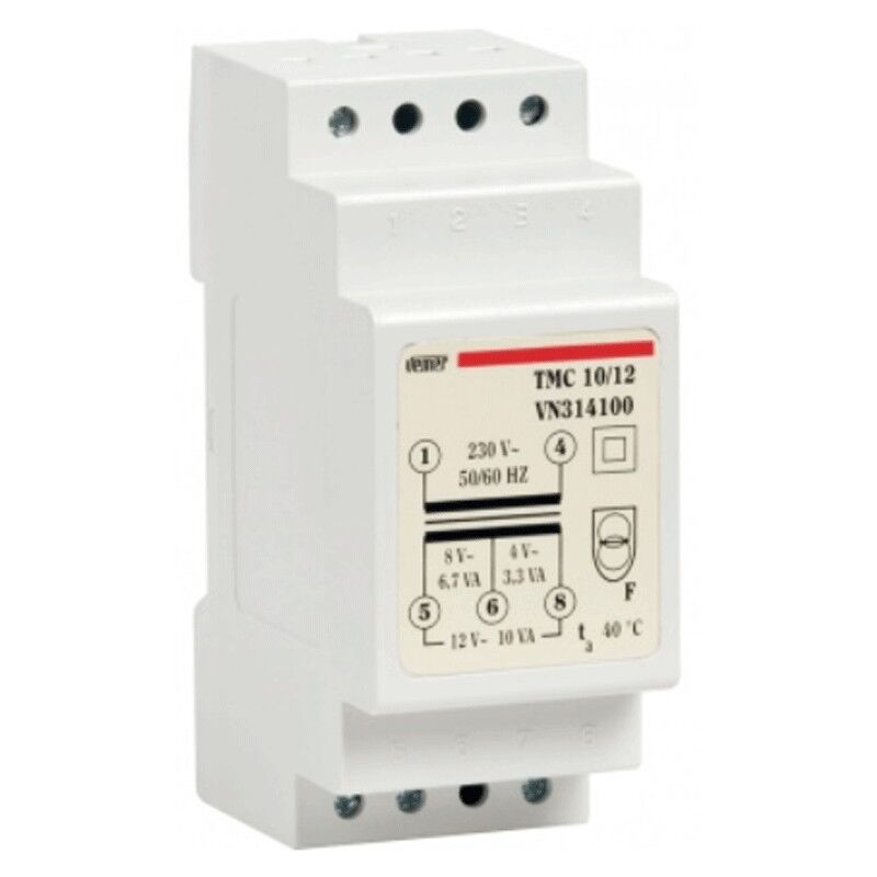 Transformateur modulaire Vemer tmc 10VA 230/4/8/12V 2 modules VN314100