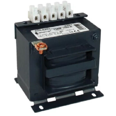 Transformateur monophasé TMM 100VA 230/24V IP00, isolation ou sécurité, avec châssis à deux chambres