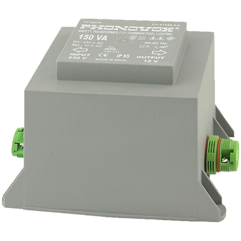 Qp Products Transformateur encapsulé 150 w, noir, 15.5x28.5x15.5 cm, 500395