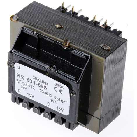 Transformateur pour circuit imprimé RS PRO, 9V c.a., 115 V ac, 230 V ac,  6VA, 2 sorties