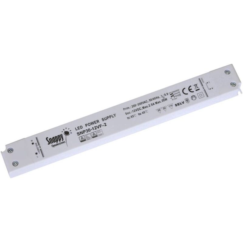 SNP30-12VF-2 Transformateur pour led à tension constante 30 w 0 - 2.5 a 12 v/dc non dimmable, montage - Dehner Elektronik