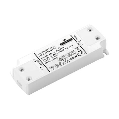 Dehner Elektronik SE 15-24VF (24VDC) Transformateur pour LED, Driver de LED à tension constante 15 W 0.625 A 24 V/DC ho