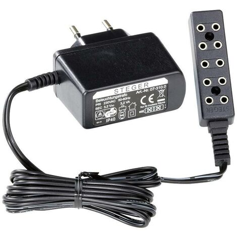 Transformateur pour tableau électrique 3-5V 2-4VA – Câble 2m – Adaptateur secteur pour 5 lampes LED – Kahlert Licht