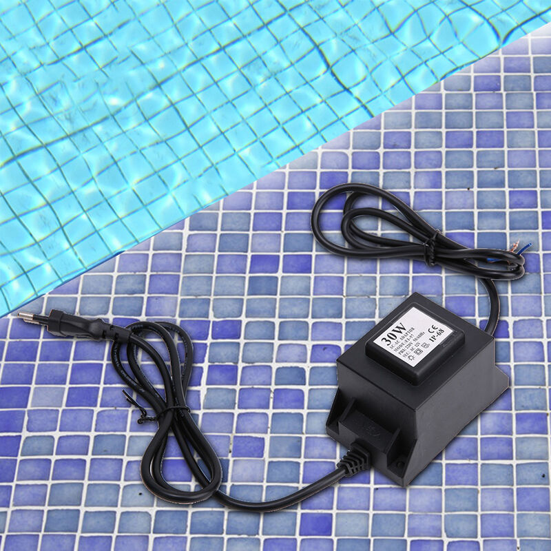 Transformateur étanche sortie 12V pour piscine à lumière sous-marine led (prise eu 220V)