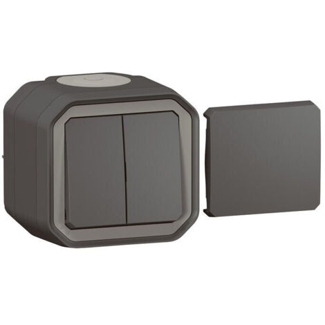 transformeur réversible - anthracite - saillie - legrand plexo 069789l