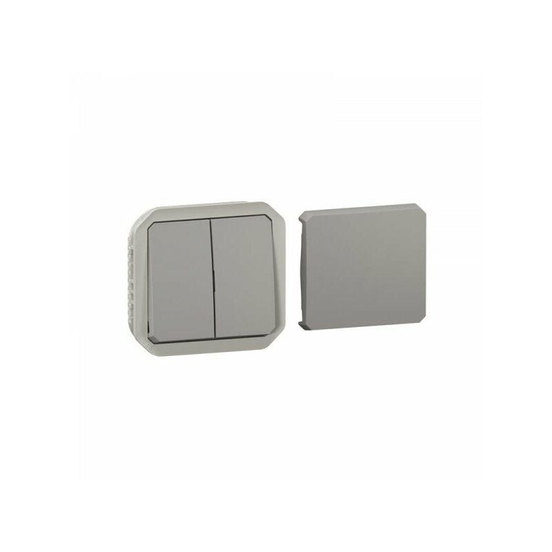 Transformeur étanche réversible pour réaliser 5 fonctions plexo IP55 IK08 avec enjoliveur - finition gris Legrand LEG069506L