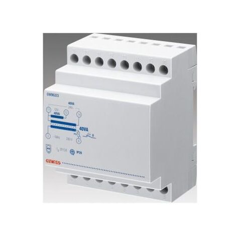TRANSF.SONNERIES 40VA T.P.230V T.S.24V GEWISS GW96434