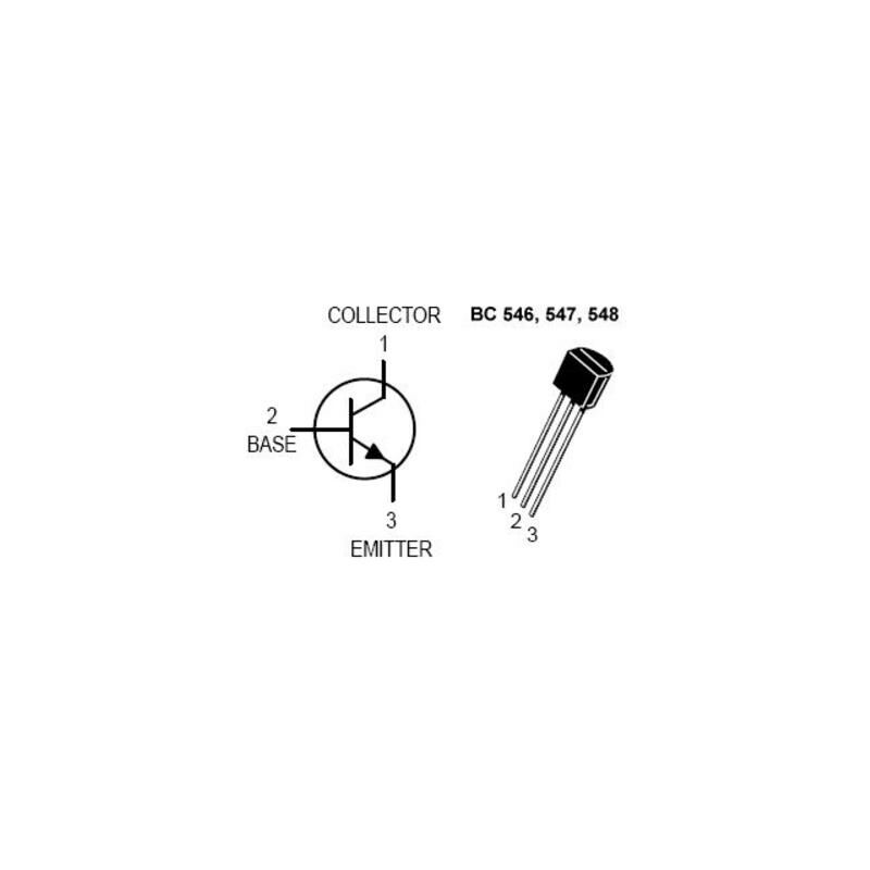 

Transistor NPN 65V 100mA 500mW Capsula TO92 BC546B