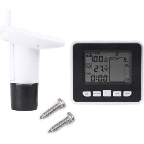 Transmetteur de Capteur de Niveau d'eau Ultrasonique avec Sonde pour Puit - Capteur de Profondeur de Réservoir avec Affichage de Température et Écran LED 3,3 Pouces