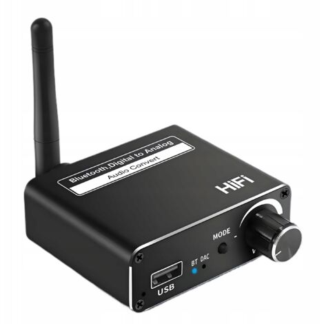 TRANSMISOR BLUETOOTH 5.0 CONVERTIDOR DE AUDIO DAC 5.1 BT CINCH AUX RECEPTOR USB