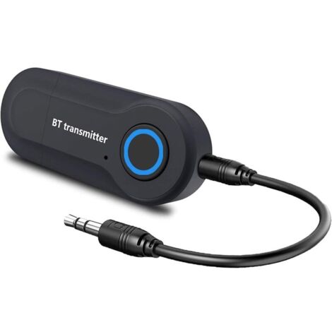 Transmisor Bluetooth, adaptador inalámbrico 2 en 1 con cable de audio digital de 3,5 mm, para TV, PC, sistema estéreo para coche/hogar/tableta/MP3/MP4