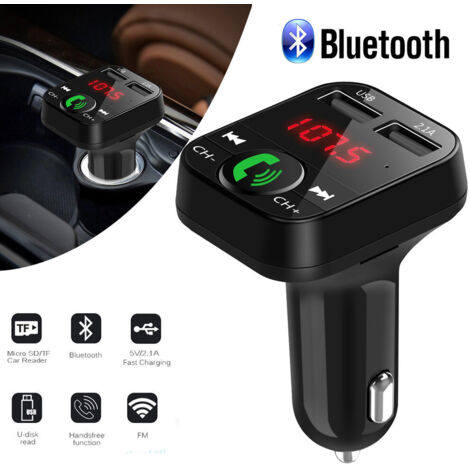 Transmisor FM Bluetooth inalámbrico 3 en 1 para coche - Negro