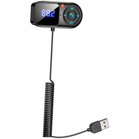 Transmisor FM Bluetooth para coche, reproductor MP3 manos libres, kit adaptador de radio con pantalla LCD y entrada auxiliar.