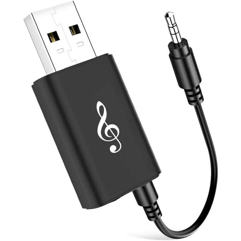 

Transmisor Bluetooth V5.0, transmisor 2 en 1, transmisor receptor inalámbrico portátil con Bluetooth con cable de audio de 3,5 mm para TV /