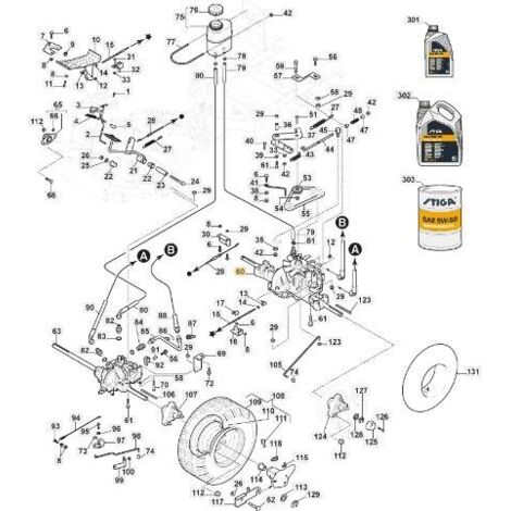 TRANSMISSION ARRIÈRE K574F-4portes ORIGINAL STIGA - 1137-0125-01