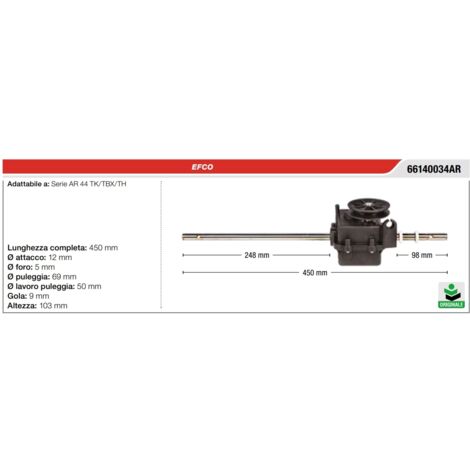Transmission automotrice EFCO pour tondeuse à gazon série AR 44