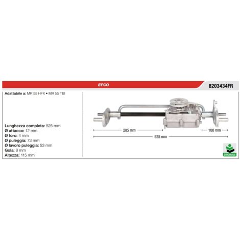 Transmission automotrice pour tracteur tondeuse EFCO série MR 55 HFX