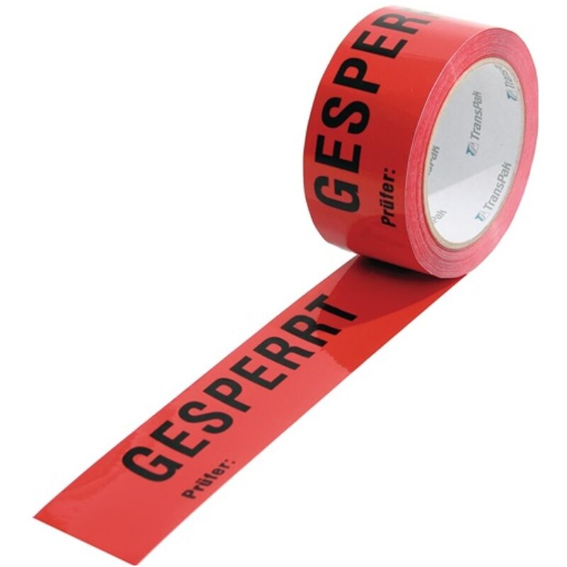 TransPak Warnklebeband PP Gesperrt L 66 m, B 50 mm, rot Rl.