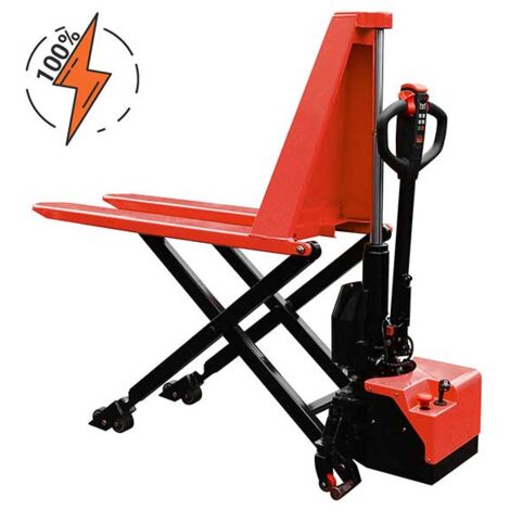 Transpalette haute levée 100% électrique - Déplacements et levée électriques 800mm - Fourches 1140x560mm - Capacité 1000kg - HEM1056