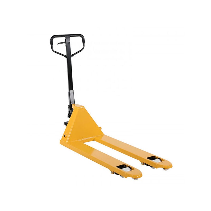 Matisère - Transpalette manuel jaune avec roues et galets polyamide - Fourches 1150x540mm - Capacité 2,5 tonnes - Caoutchouc sur timon - 1115040001