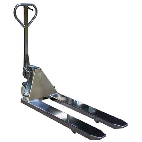 Transpallet in acciaio inox 304 - Forche 1150x520 mm - Portata massima 2500 kg - Pallet Europao - Anticorrosione - HPESE25S304