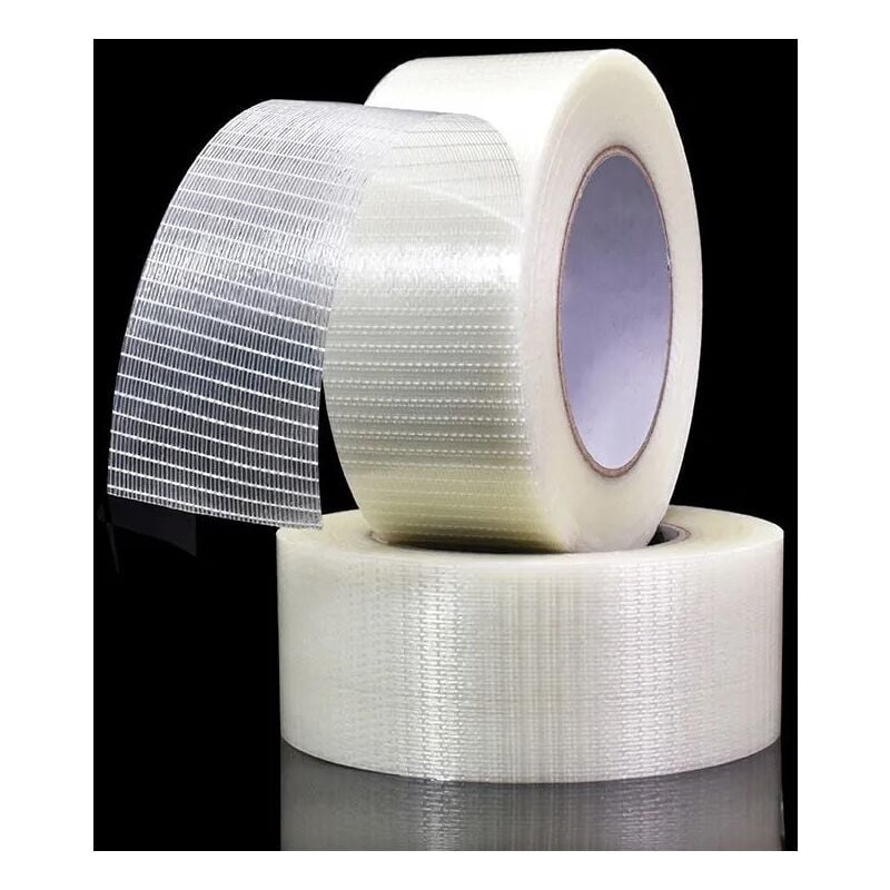Tinor - Transparent Bi Directional Filament Ruban Adhésif, Ruban d'emballage renforcé de fibres filament Renfort et cerclage ruban adhésif robuste