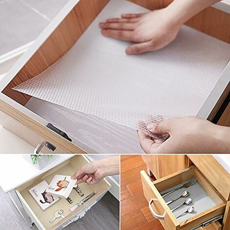 Transparent EVA Non-Slip Drawer Mats, Heat Insulating Moisture Protection Mat for Table Office Bath-Kitchen Cabinet Closet Shoe Shelf 150 x 50 CM