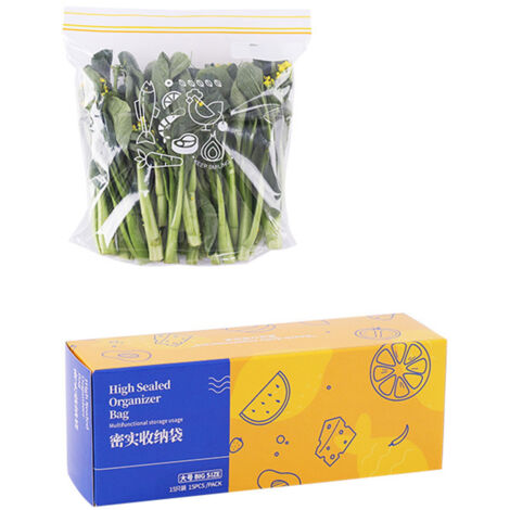 Transparent Food Sealing Bag Good Sealing Widened Bottom Multiple Sizes Reusable Food Storage Bags for Home Travelling 30Pcs S