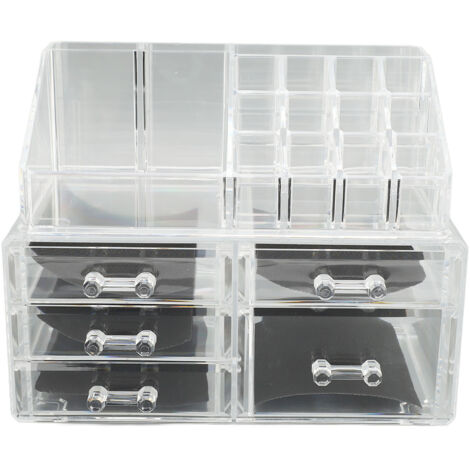 Transparent Makeup Organizer 5 Drawers 1 Tray Stackable Convenient Multi Layer Combination Cosmetic Storage Box for Bathroom Counter