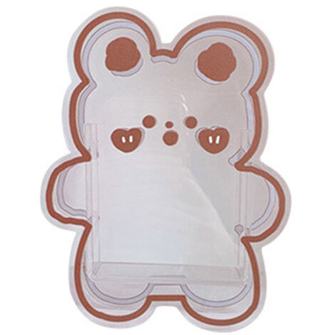 Transparent Pen Container Multifunctional Cute Cartoon Acrylic Makeup Brush Storage Case for Office Desk Makeup Table Happy Bear