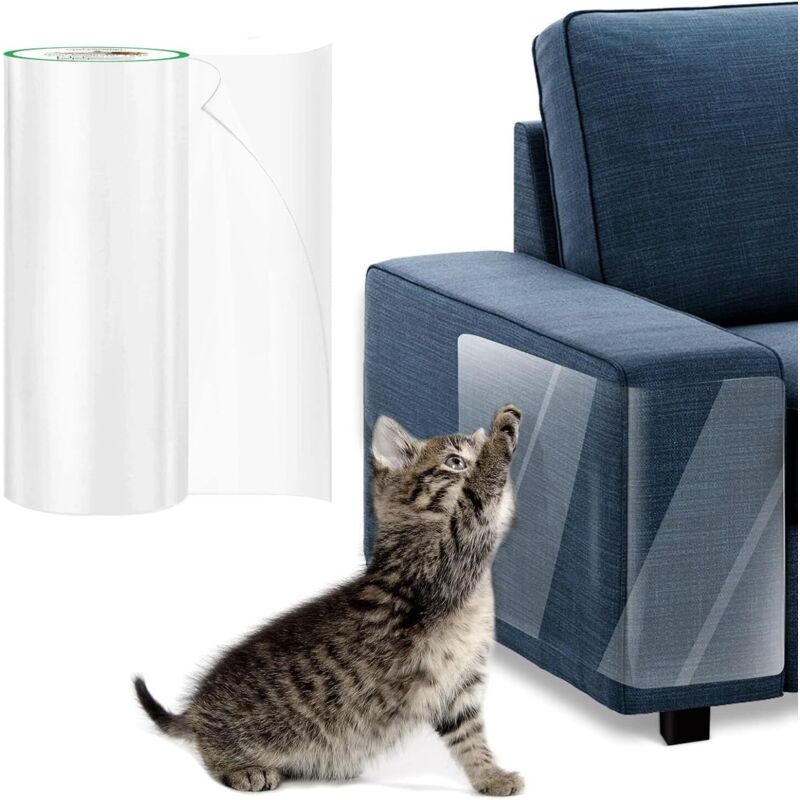 Transparent Ruban adhésif Anti Griffe Sticker Chat Canapé,Protection Porte Anti Chien Griffe,pour Meubles,Porte,Mur,Tapis, comptoirs（20cmx3m）