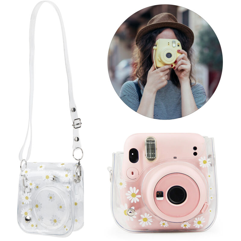 Transparent Small Camera Bag pvc Case with Shoulder Strap for Fujifilm Instax Mini 11/9/8