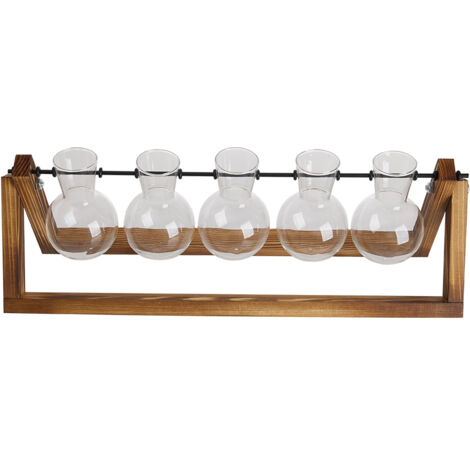 Transparent Small Fresh Water Plant Vase with 5 Bulbs 41.5cm W x 14cm H