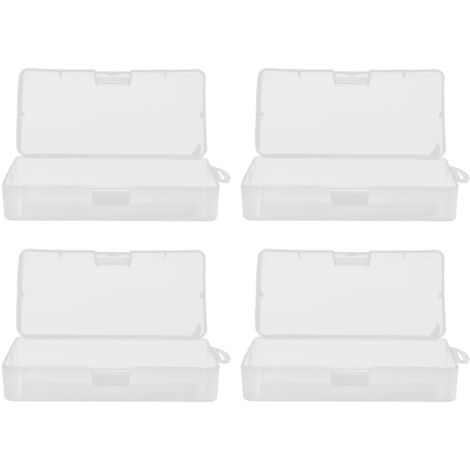 Transparent Storage Box Clear Plastic Container with Hinged Cover for Small ObjectsCrafts Beads Jewelry