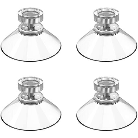 Transparent Ventouses Dia 32mm ø Lot de 4 avec Écrous Moletés pour Salle de Bain Porte Serviette, à Crochets Ustensile de Cuisine Douche Fenêtre Ect, BR-Vie